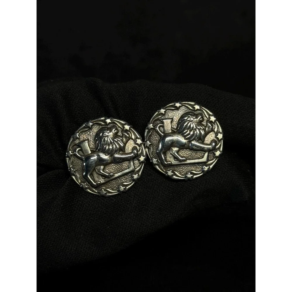 Vintage ORB Otto Robert Bade Sterling Silver Lion Cufflinks 17g